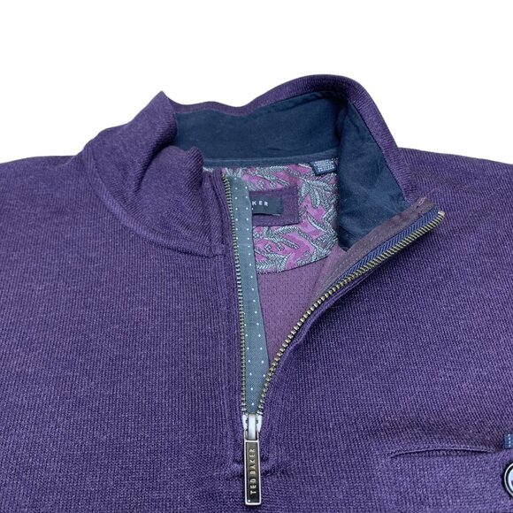 Ted Baker London Valerio Purple 1/4 Zip kit Pullover - Picture 3 of 10